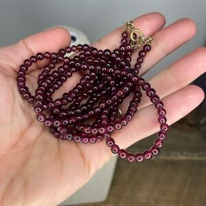 Elegant Garnet Beaded Necklace